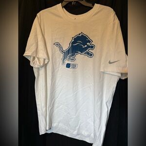 Nike NFL Detroit Lions White and Blue Short Sleeve Tee